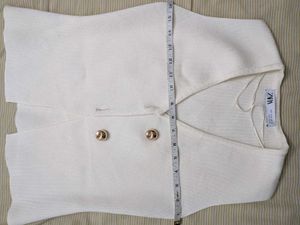 Cream V-Neck Button Vest Top