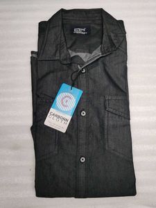 CARBONN CLOTH Men's Dark Wash Denim Shirt