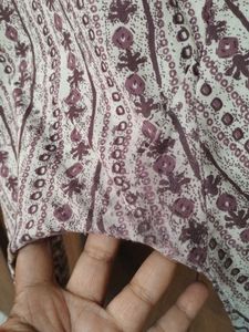 Women Purple Printed Embroidered Kurta Set