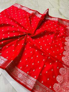 Banarsi satin silk saree with embroidery work