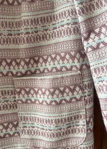 Textured Printed Jacket | White &amp; pink