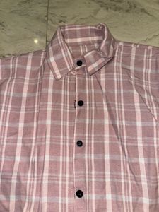 Pink Plaid Long Sleeve Shirt