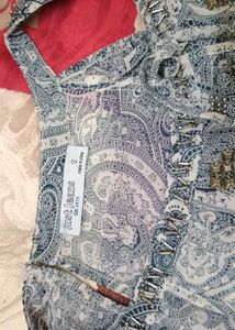 Embellished Paisley Print Top