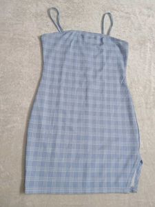Blue Plaid Mini Dress