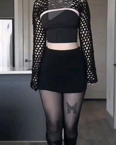 Black Fishnet crochet bolero