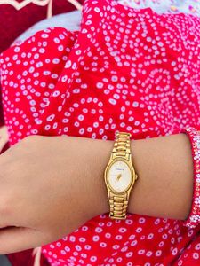 Sonata Gold-Tone Wristwatch
