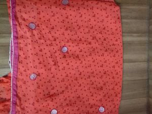 Vibrant Orange Ethnic Kurta with Mirror Work