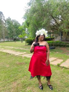 Red Strapless Party Dress