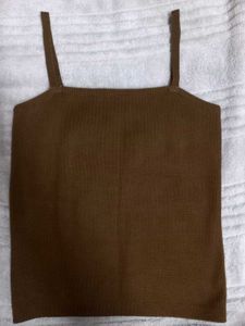 Brownish Green Spaghetti Strap Tank Top