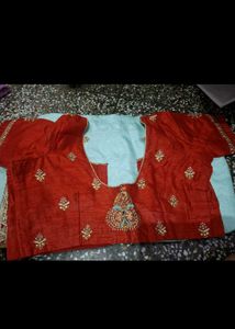party wear Designer Red Embroidered Blouse