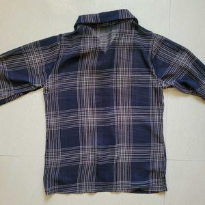 Classic Plaid Sheer Button-Up Shirt