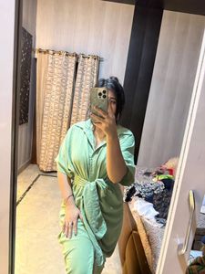 Stylish Mint Green Wrap Dress🎀❤️