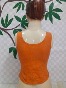 (200)Sparkly Orange Tank Top