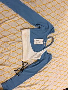 Ribbed Cropped Top with Long Sleeves