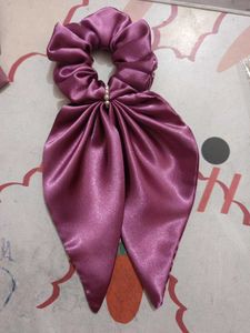 Elegant Satin Scrunchie with Pearl Detail