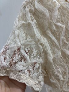 2 Vintage Lace Button-Up Blouse Tops