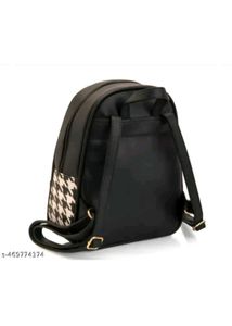 Stylish Black Houndstooth Backpack