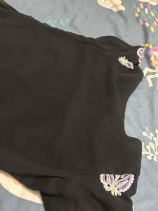 Embroidered Black Kurta