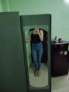 High-Waisted Blue Denim Jeans