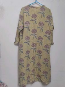 Yellow Floral Print Kurta