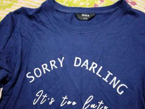 Blue "Sorry Darling" Graphic Top