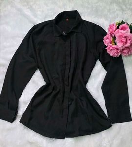 Elegant Plain Black Shirt💖✨🖤✨