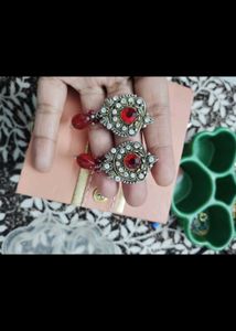 3 set Exquisite Red Stone Earring