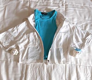 Cute Tank Top and White Shirt Set