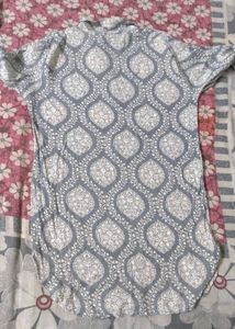 🌷 Grey &amp; White Printed Kurta Set 🌷