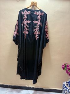 Black Embroidered Kaftan Gown