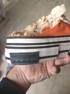 Distressed Orange Sneakers