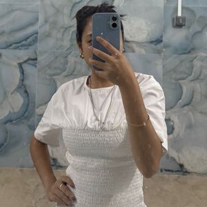 Chic White Smocked Top