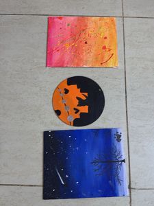 Set of 3 Abstract & Landscape Paintings