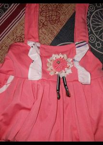 Cute Pink Dress and White Top Set