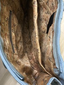 Stylish Light Blue Textured Handbag