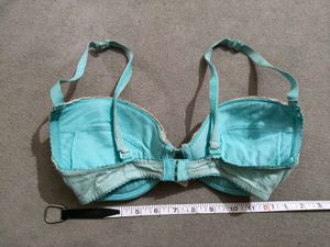 Light Blue Bra with Lace Trim