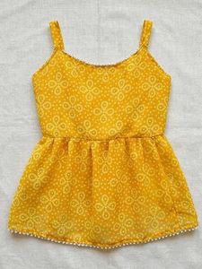Yellow Printed Baby Doll Top