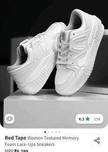 Red-Tap White Chunky Sneakers