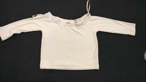 Off-white Short Top For Casual Wear.