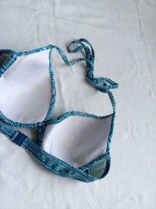 Teal Tribal Print Bikini Top