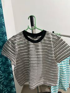 Chic Striped Mesh Top