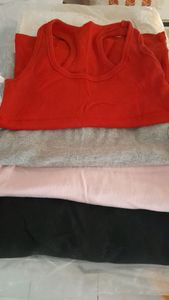 Forever 21 melange grey pencil skirt with combo of 4 racerback tank tops