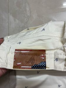 American Swan Cream Pants with SwanPrint