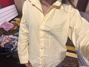 Striped Yellow Button-Up Shirt