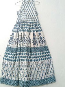 ✨Anouk Off White&amp;Navy Blue A-Line Midi Dress ₹489