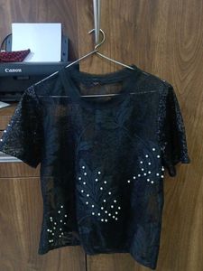 Black Sheer Top