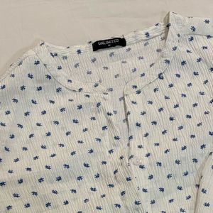 Stylish Geometric Print Cotton Blend Top