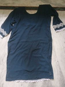 Dark Blue Kurta with Lace