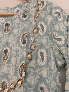 Sky Blue Anarkali Gotapatti suit Set