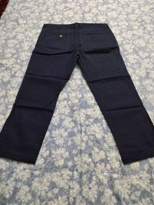 Navy Blue Straight Fit Pants